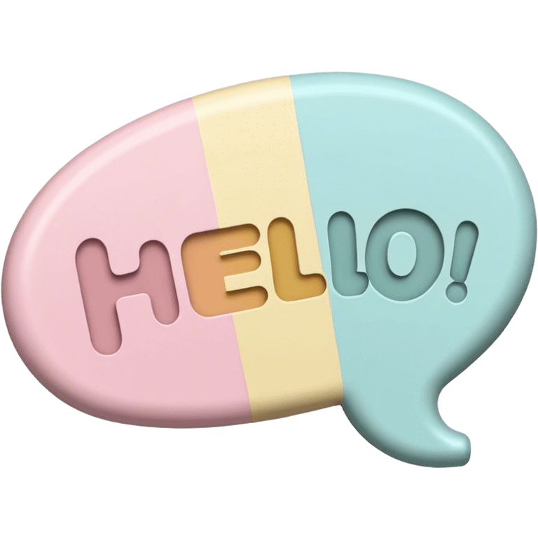 pastel sign say "hello" emoji