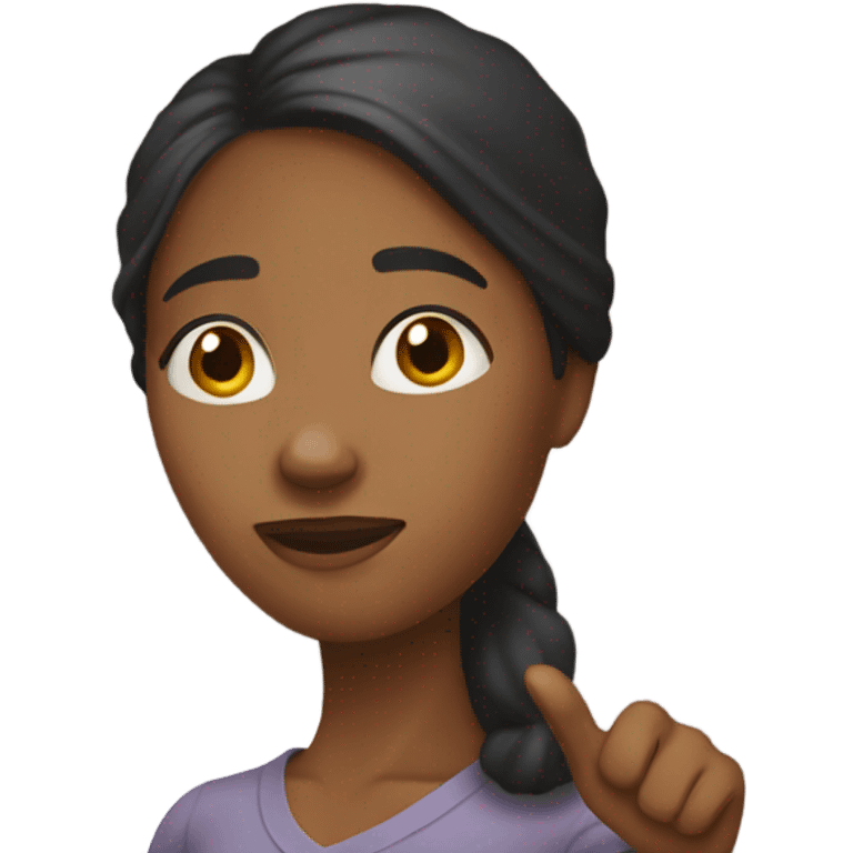 a black woman calling someone to come closer emoji