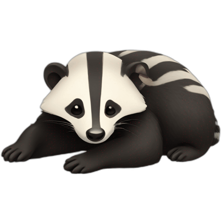 A badger going to sleep emoji