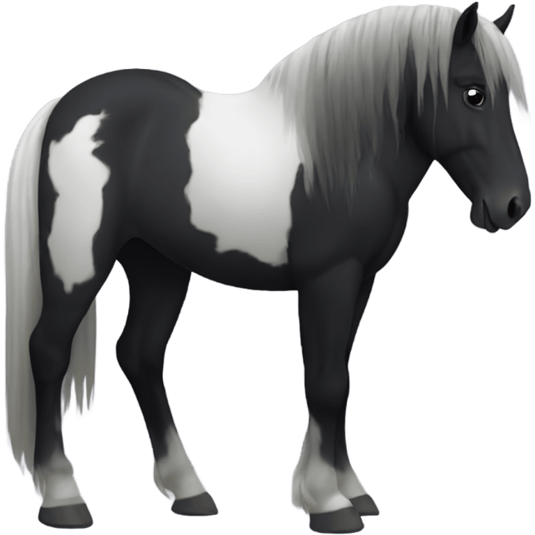 A Black icelandic horse emoji