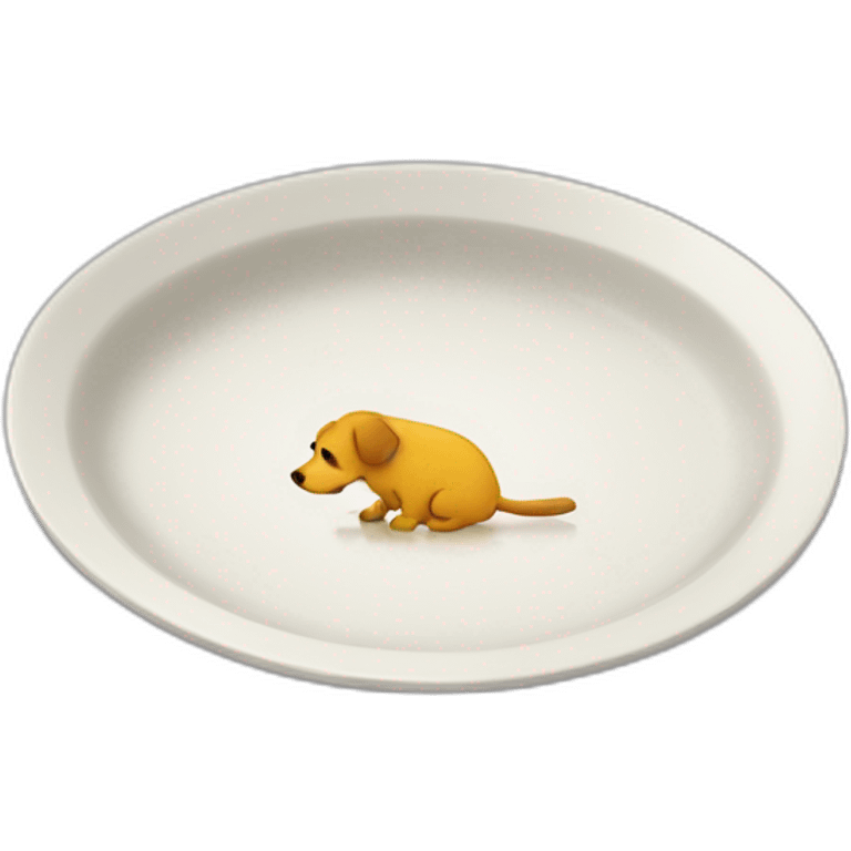 a dog urinating on a plate emoji