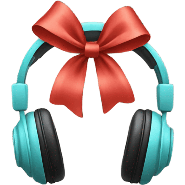 Headphones with bow emoji