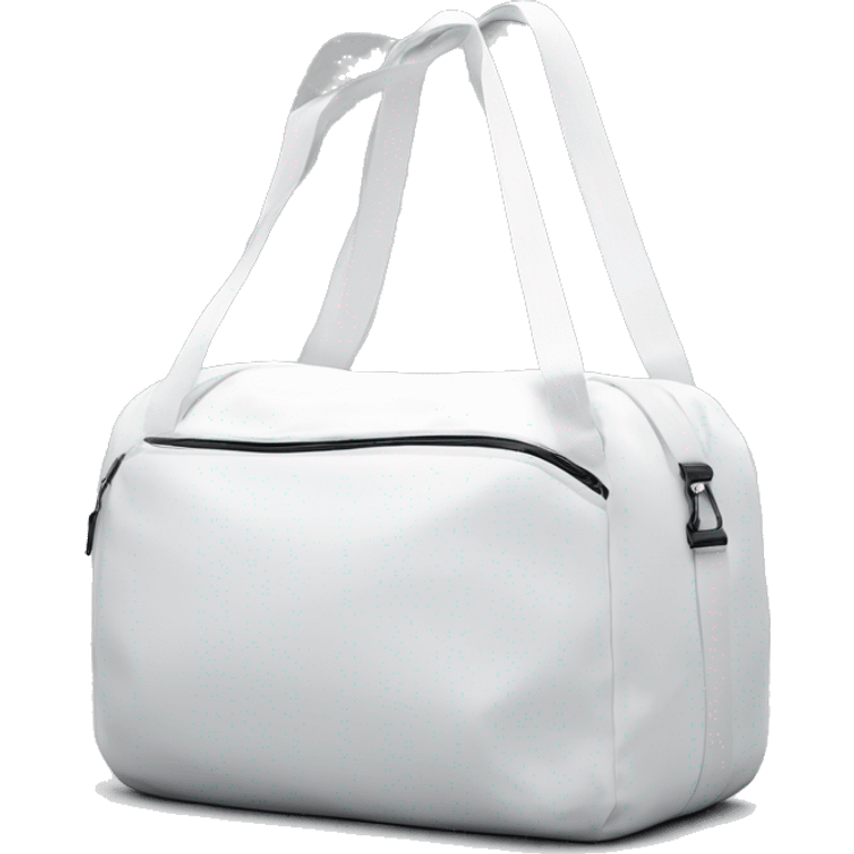 all white shoulder gym bag, white strap emoji