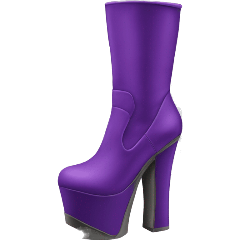 purple platform high heels boots emoji