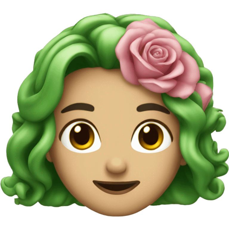 Rosa verde emoji