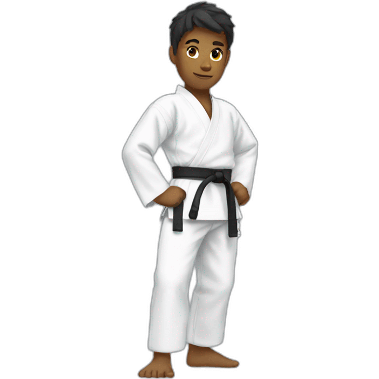 Karate boy with white belt emoji