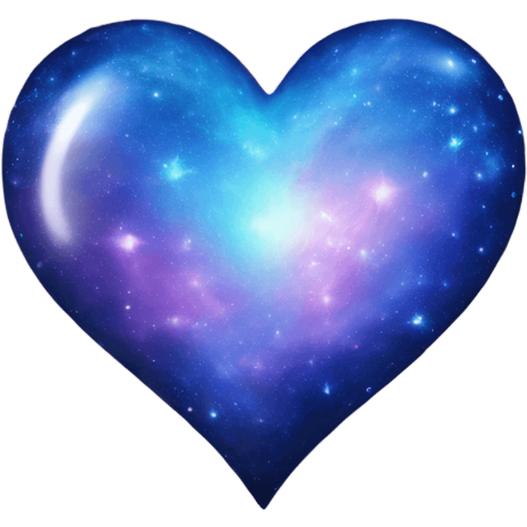 Shiny blue galaxy heart emoji