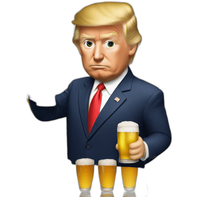 Trump who drinks a beer emoji