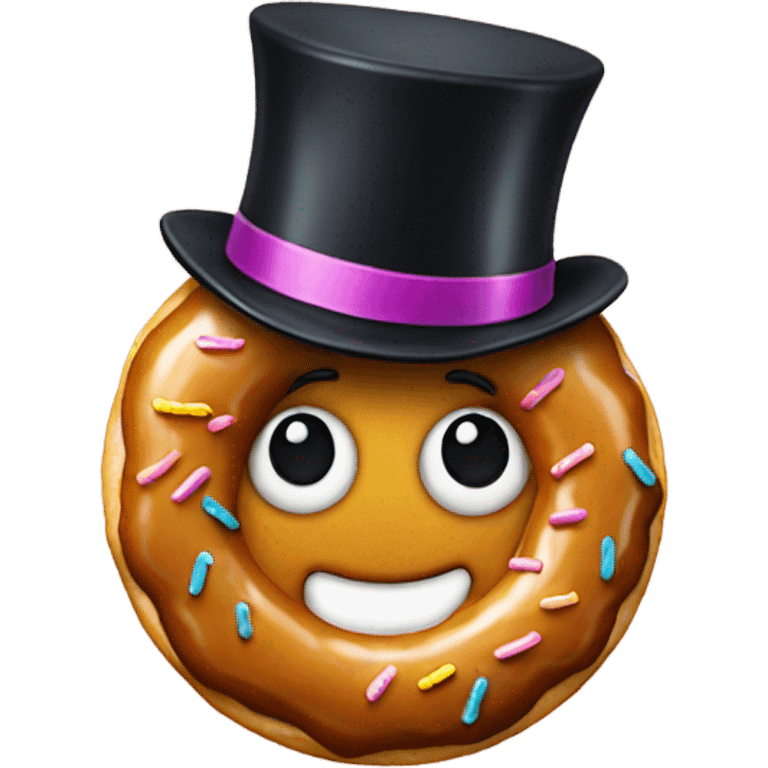 Donut wearing a top hat emoji