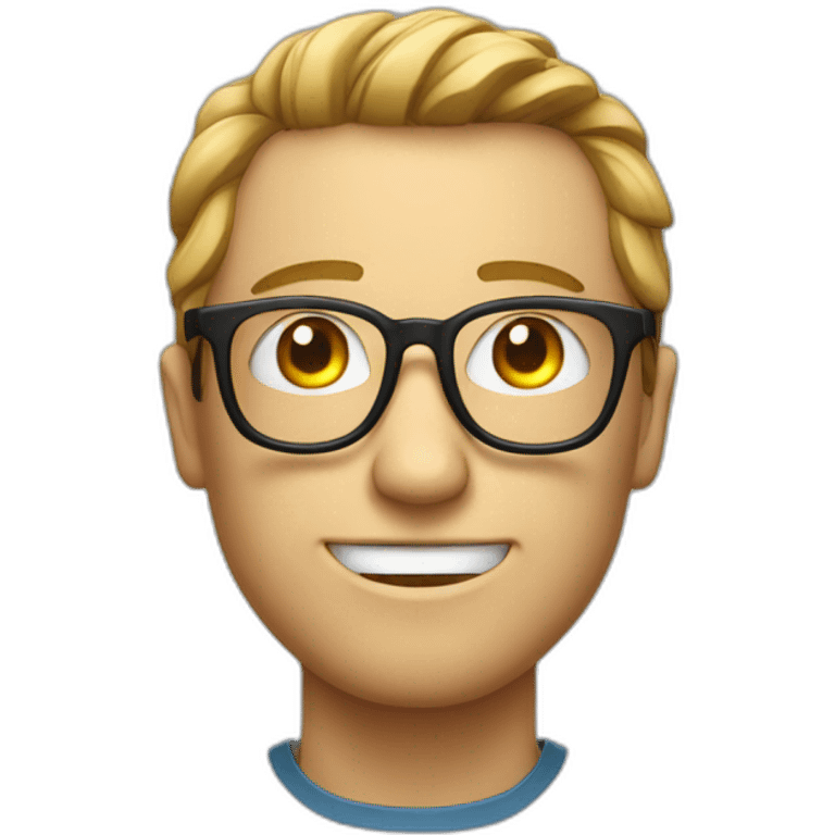 geek man with glasses made of numbers 0 and 1 emoji