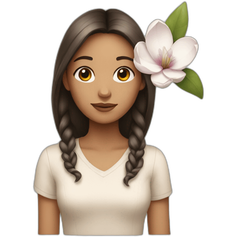 girl with magnolia emoji