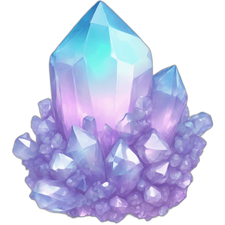 Pastel Iridescent Hue Color Crystal Cluster emoji