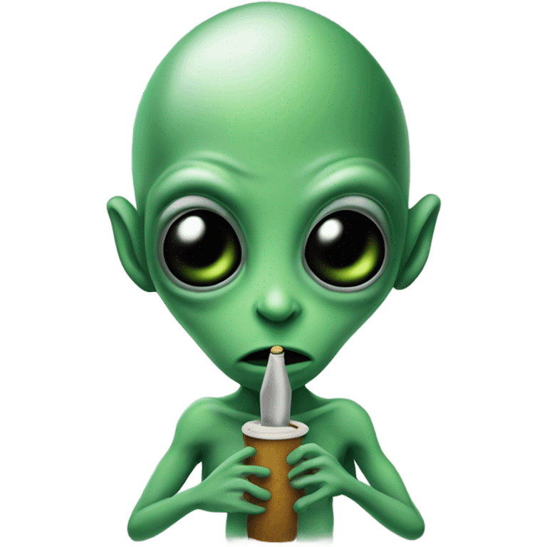 Alien smoking a blunt emoji