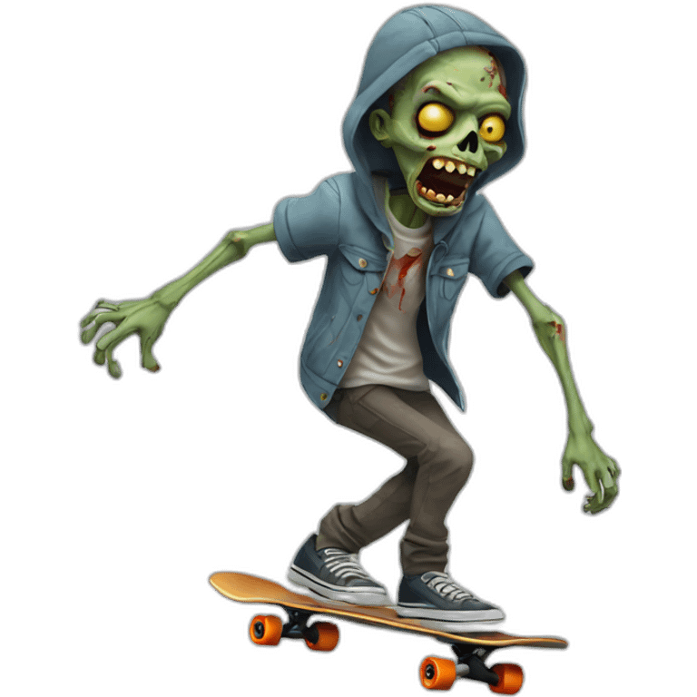 skateboarding zombie emoji