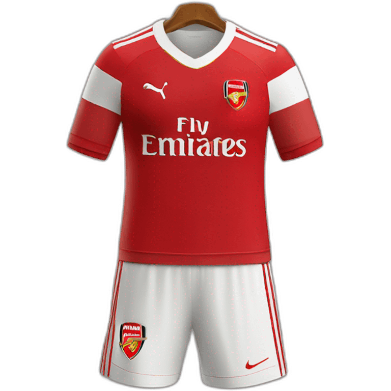 Arsenal football club home kit emoji