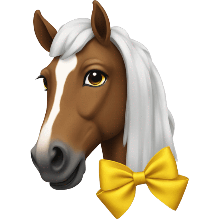 Horse with a Yellow bow emoji