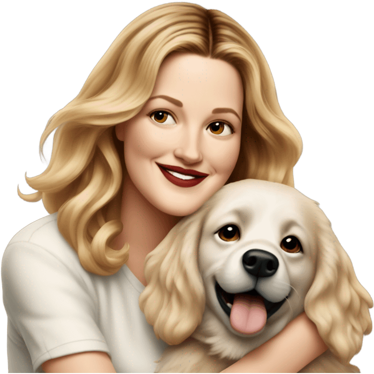 Drew Barrymore With Her Dog Douglas  emoji