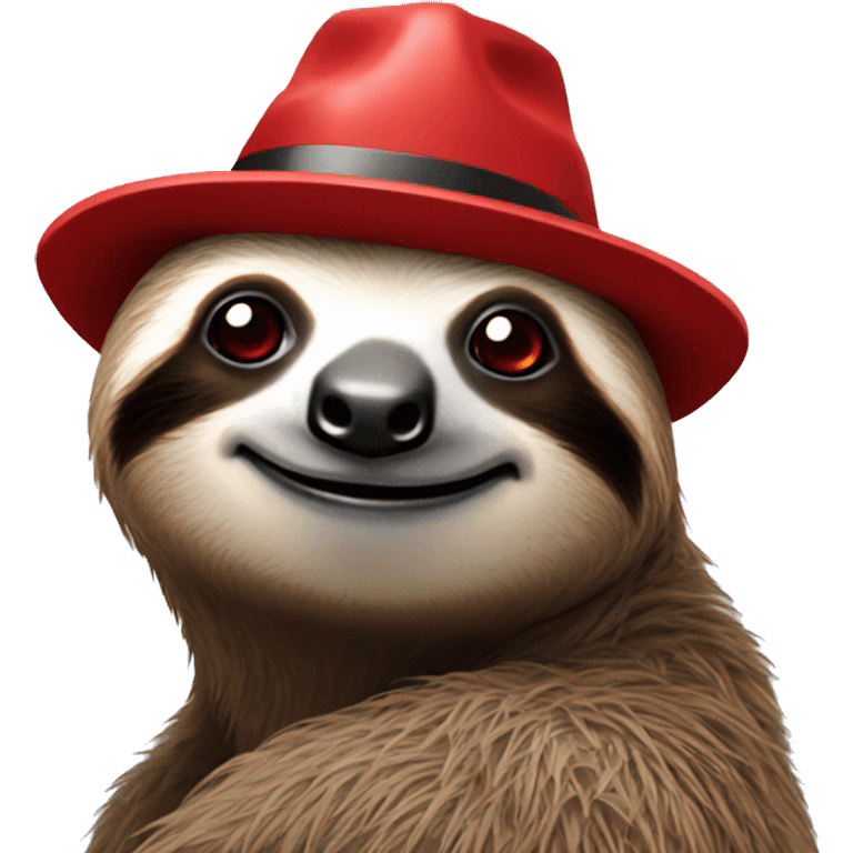 sloth with a red diamond and a linux hat emoji