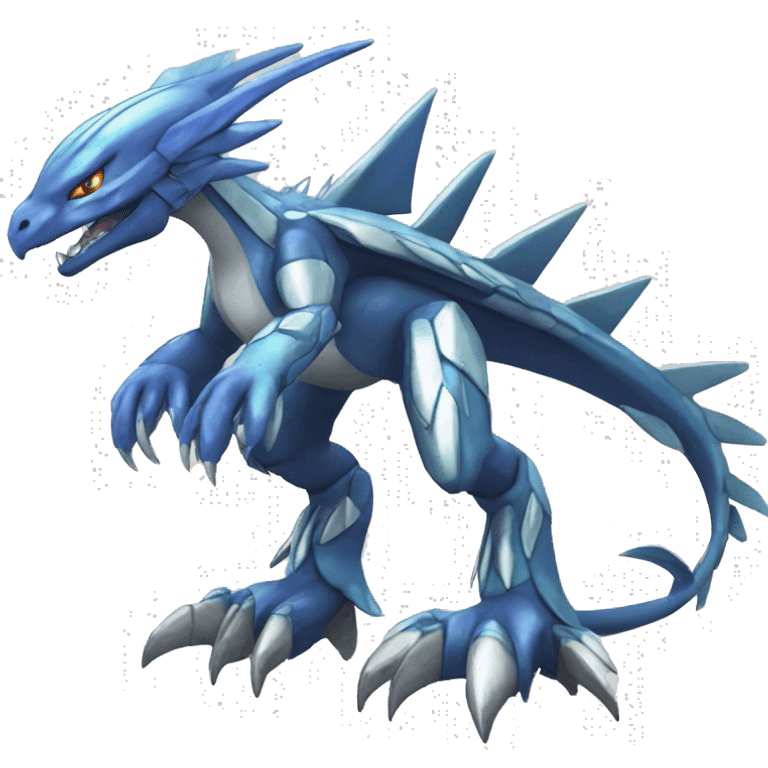  cool edgy shiny colorful Digimon-Dialga-Reptile full body emoji