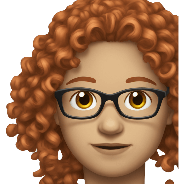 red curly hair shoulder length glasses white emoji