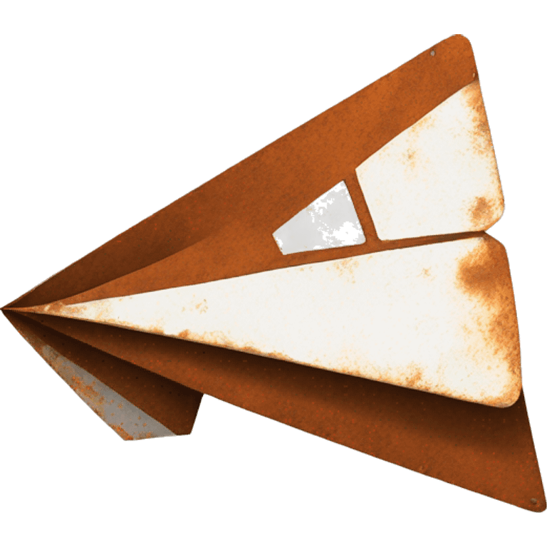 paper airplane made of rusted steel emoji