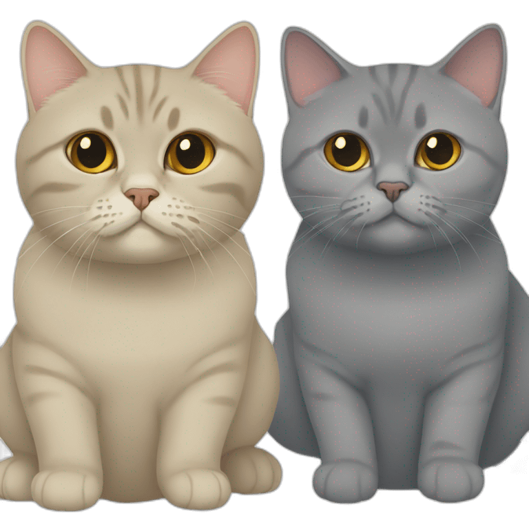 A golden British shorthair next to a grey British shorthair emoji