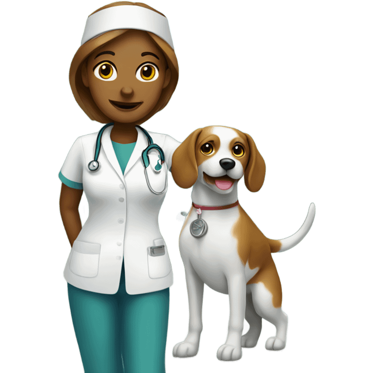 nurse with dog outdoors emoji