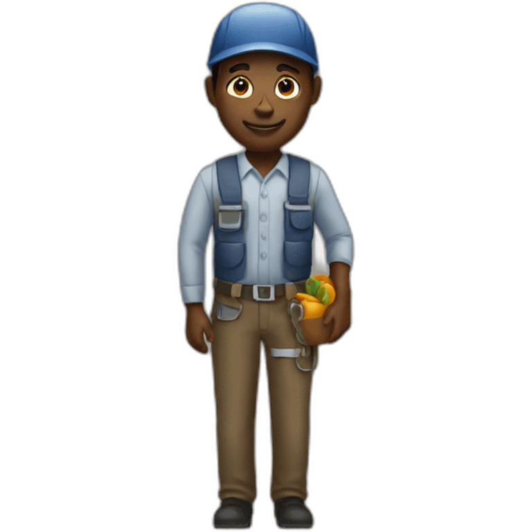 black person working at the field emoji