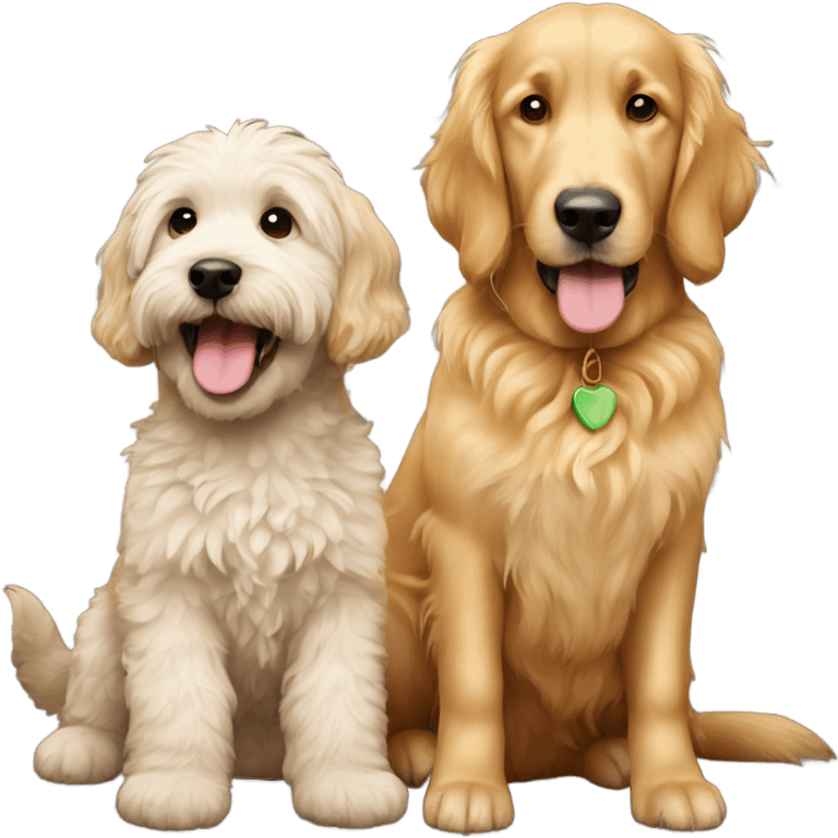 Golden doodle and golden retriever  emoji