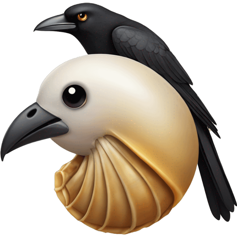 shell on top of a crow emoji