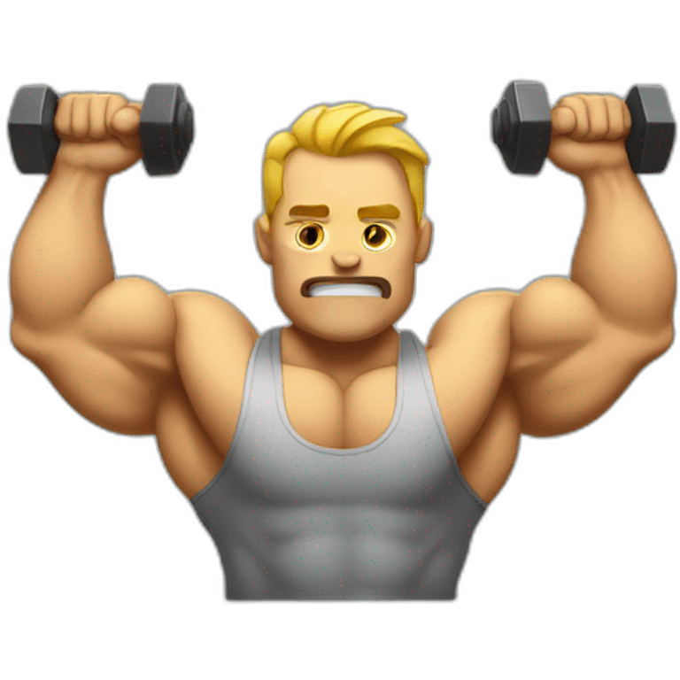 Exhausted body builder emoji