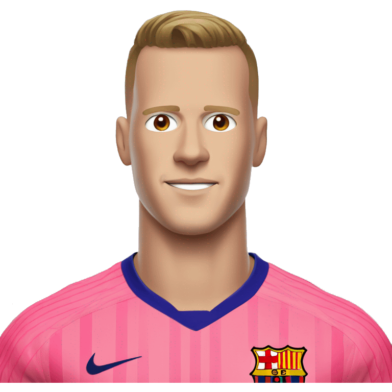 ter stegen in the form  Barcelona emoji