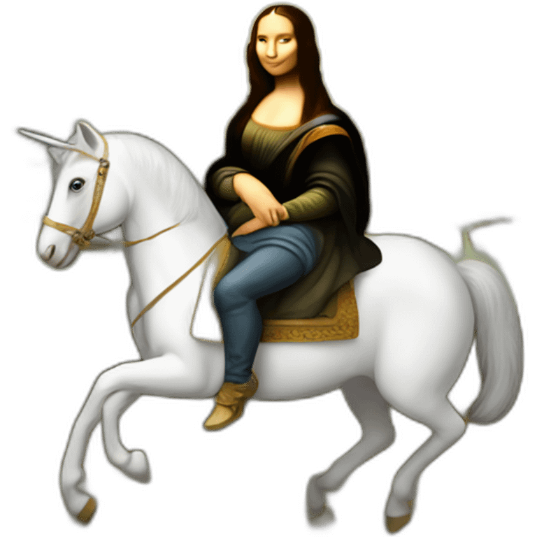 mona lisa riding a unicorn emoji