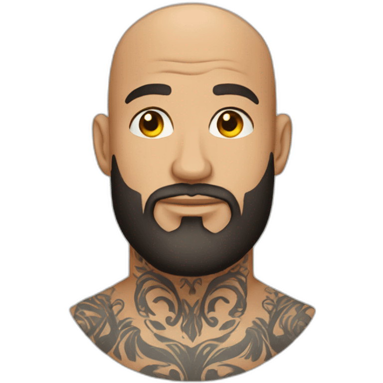 bald man with tattoos and beard emoji