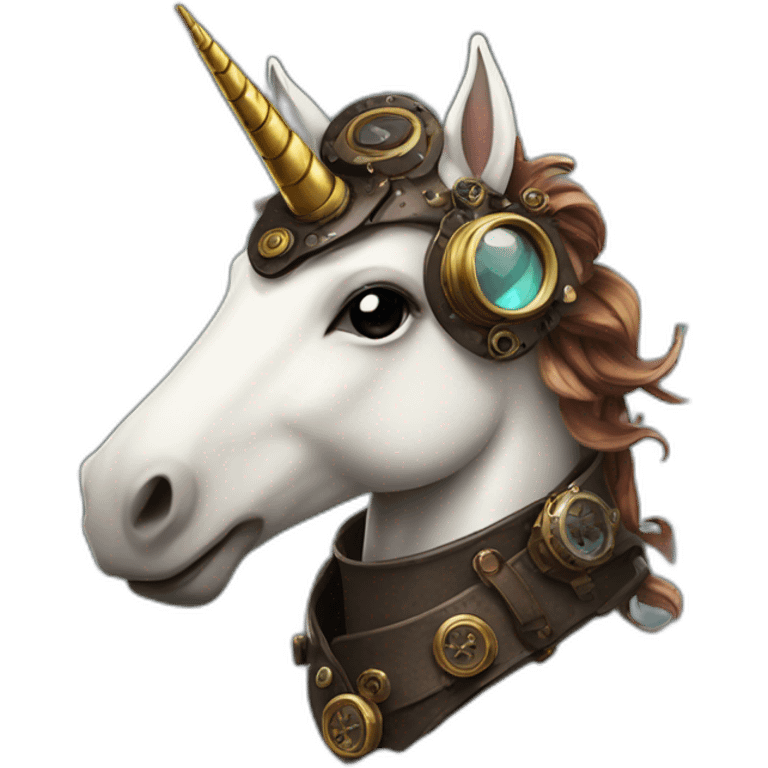 Steampunk unicorn emoji