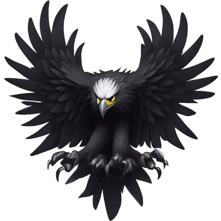 can you generate an ai defense logo representing a dark swarm of eagles' claws and wings? emoji