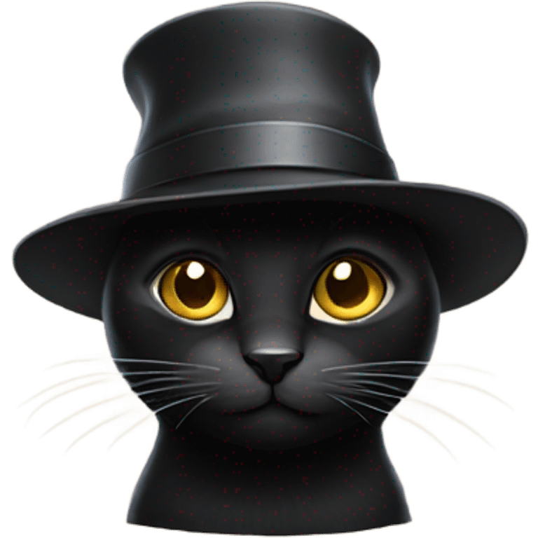 Black cat with hat emoji