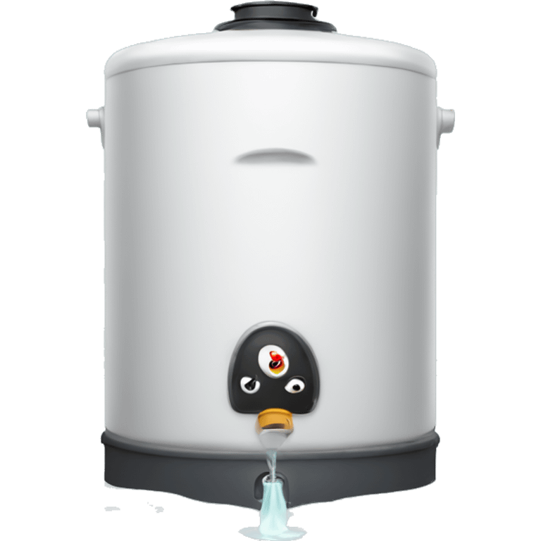 sad hot water heater with puddle under it emoji