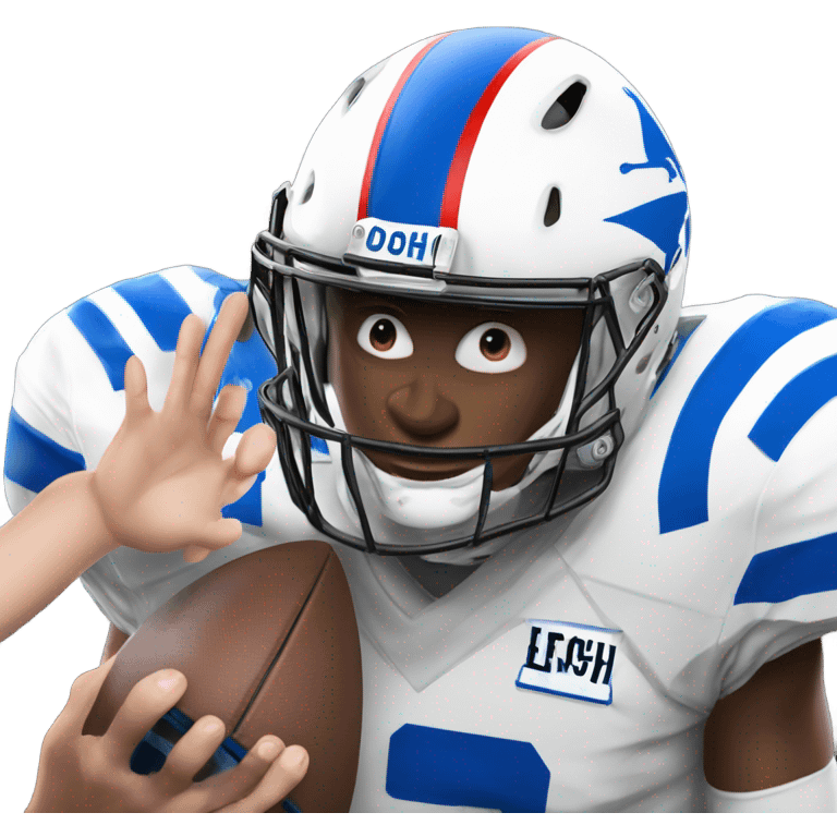 Josh Allen getting a pat on the helmet from the referee emoji