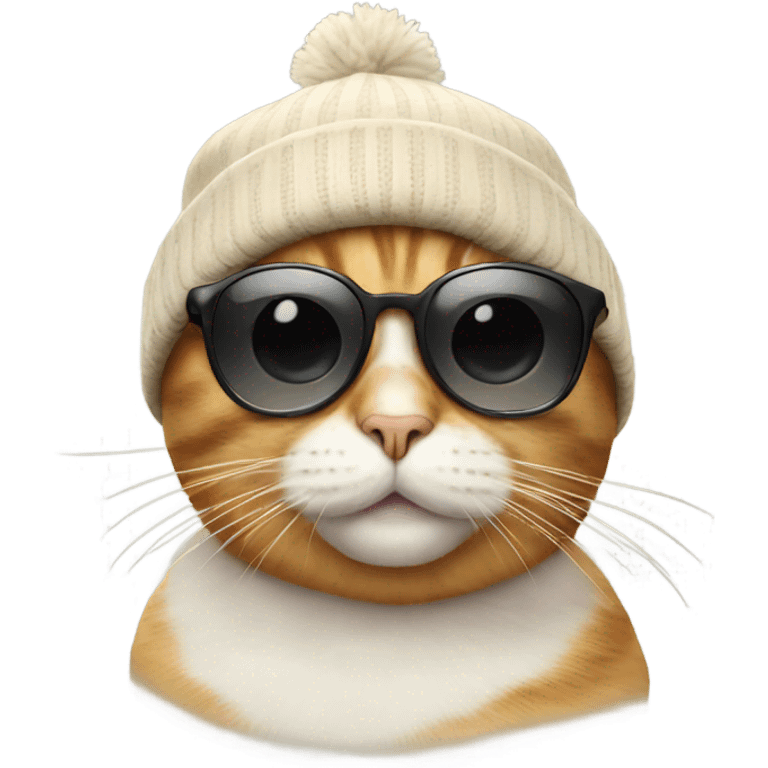 cat with sunglasses and beanie emoji