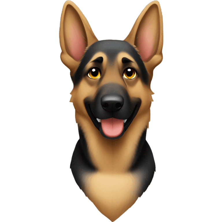 German shepherd doing ✌🏿 emoji