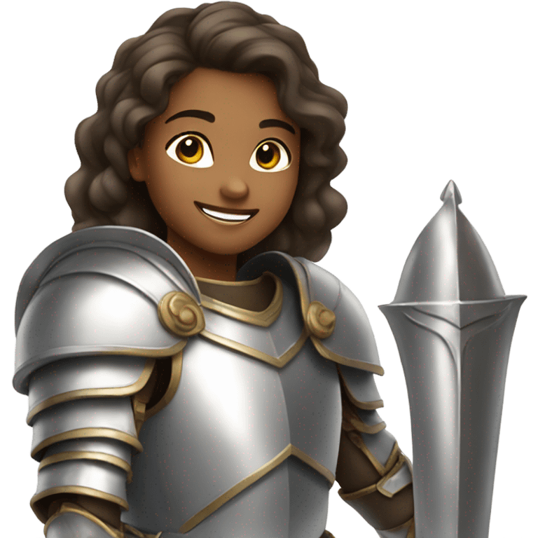 smiling girl in armor emoji