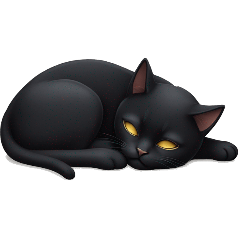 Black cat slepping emoji