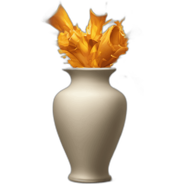 traditional vase exploding into multiple pieces emoji