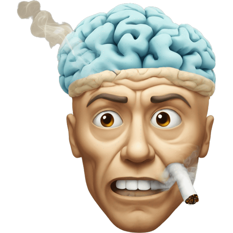 Overloaded brain smoking emoji