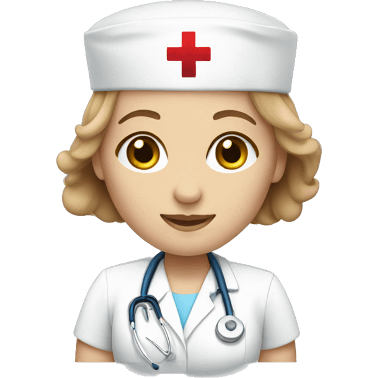 Blue eyes light brown hair nurse  emoji