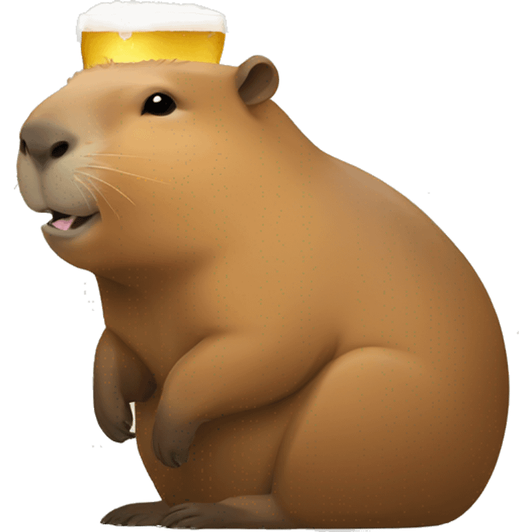 Capybara drinking a beer emoji