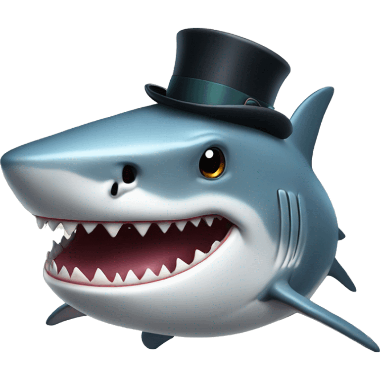 shark with tophat emoji