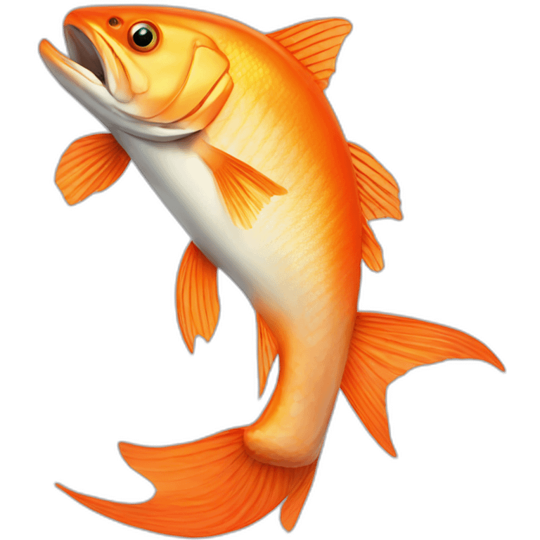 a cyborg orange salmon emoji