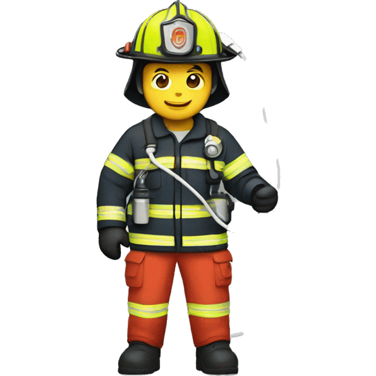 Firefighter with charging cable emoji